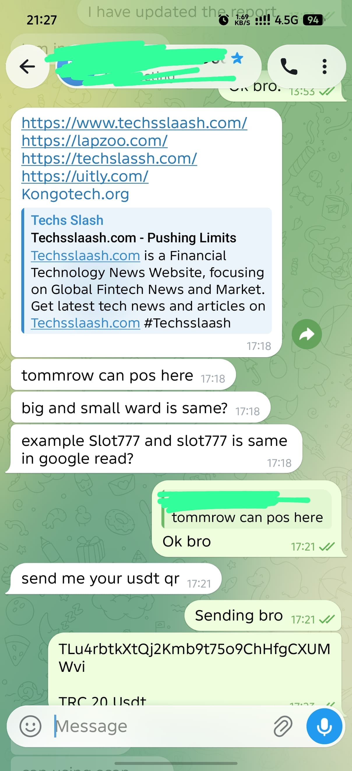Real LinkTechy client feedback screenshot 1